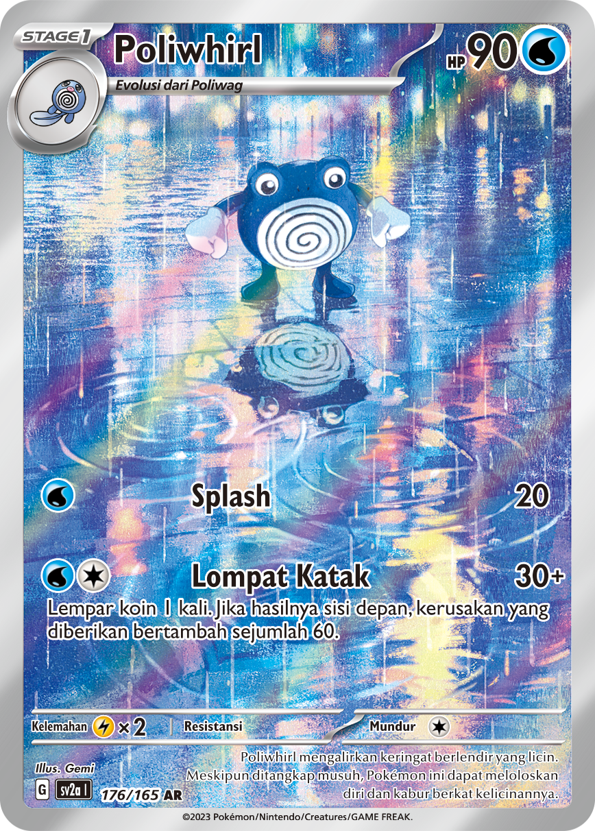Poliwhirl 176 — Kartu Pokémon 151 (Indonesian Pokémon TCG card)