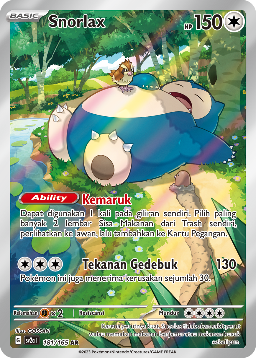Snorlax 181 — Kartu Pokémon 151 (Indonesian Pokémon TCG card)