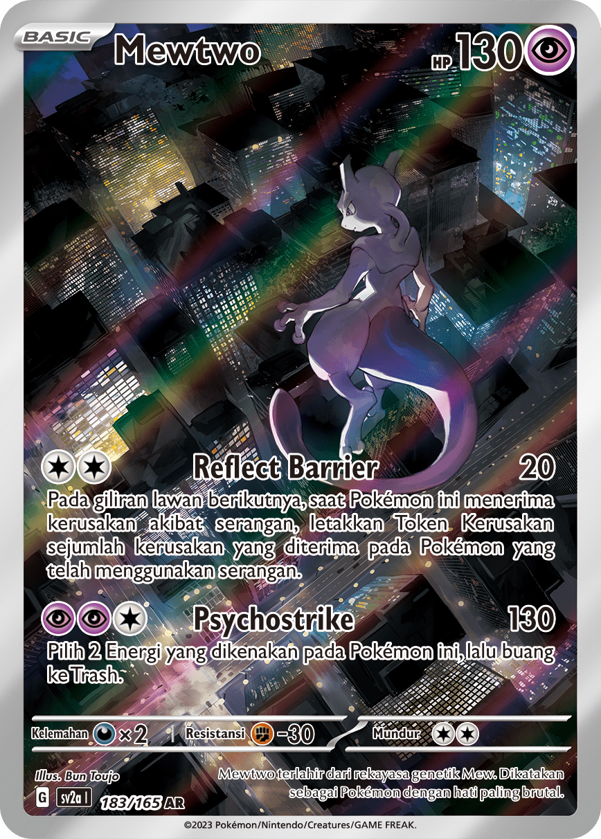 Mewtwo 183 — Kartu Pokémon 151 (Indonesian Pokémon TCG card)