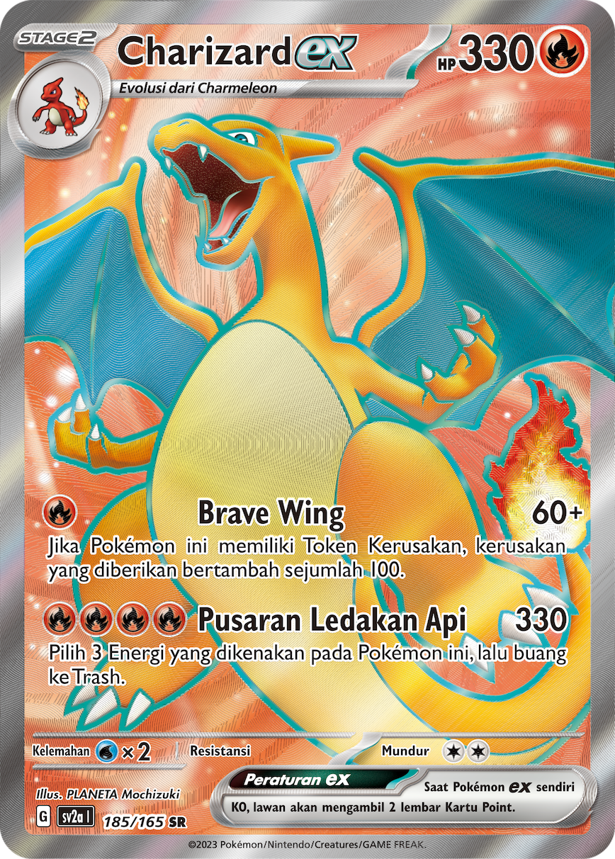 Charizard ex 185 — Kartu Pokémon 151 (Indonesian Pokémon TCG card)