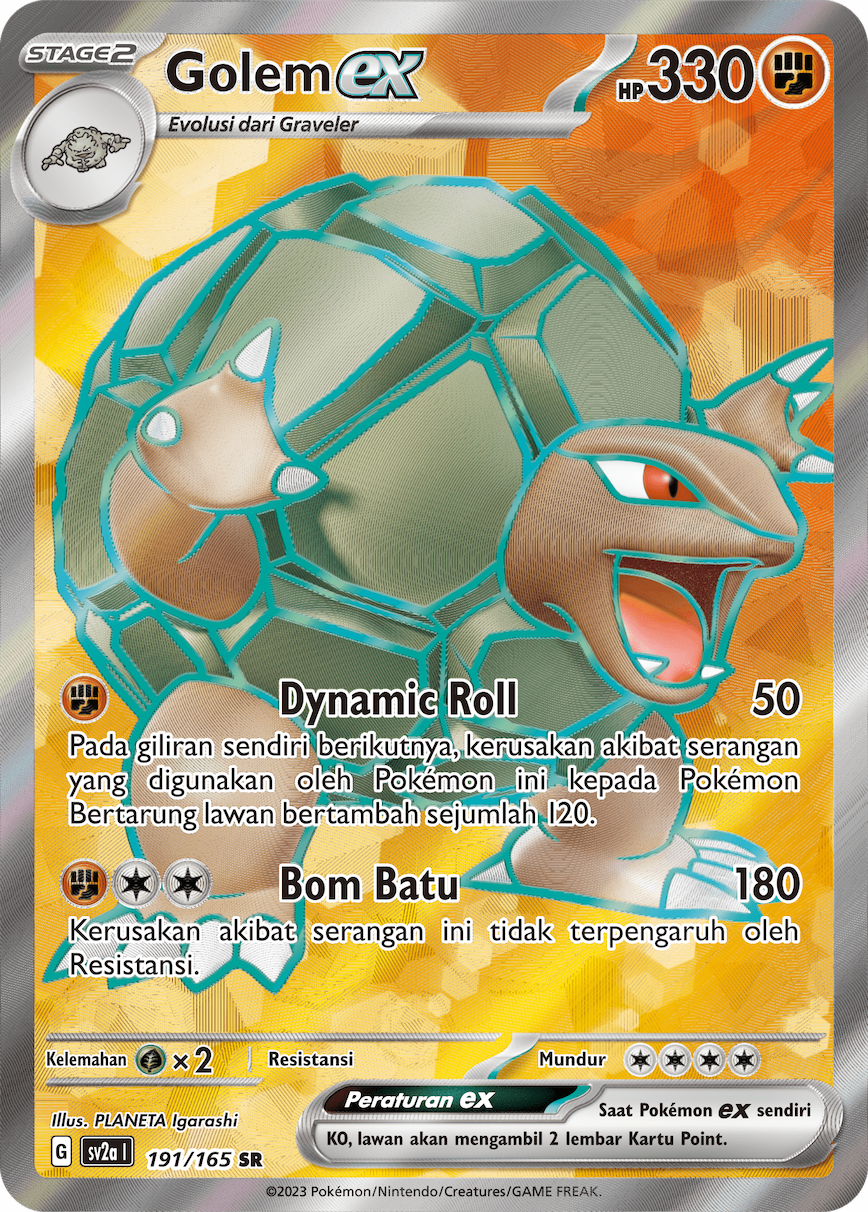 Golem ex 191 — Kartu Pokémon 151 (Indonesian Pokémon TCG card)