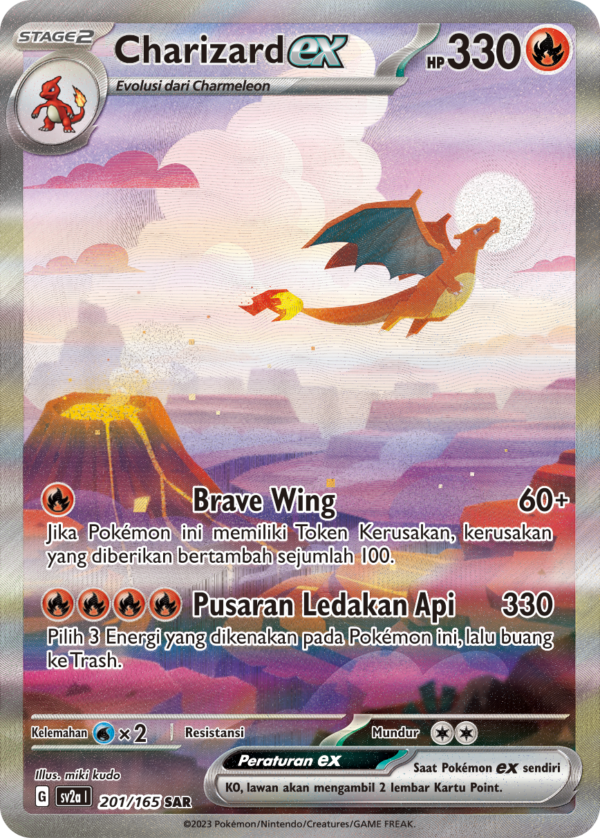 Charizard ex 201 — Kartu Pokémon 151 (Indonesian Pokémon TCG card)