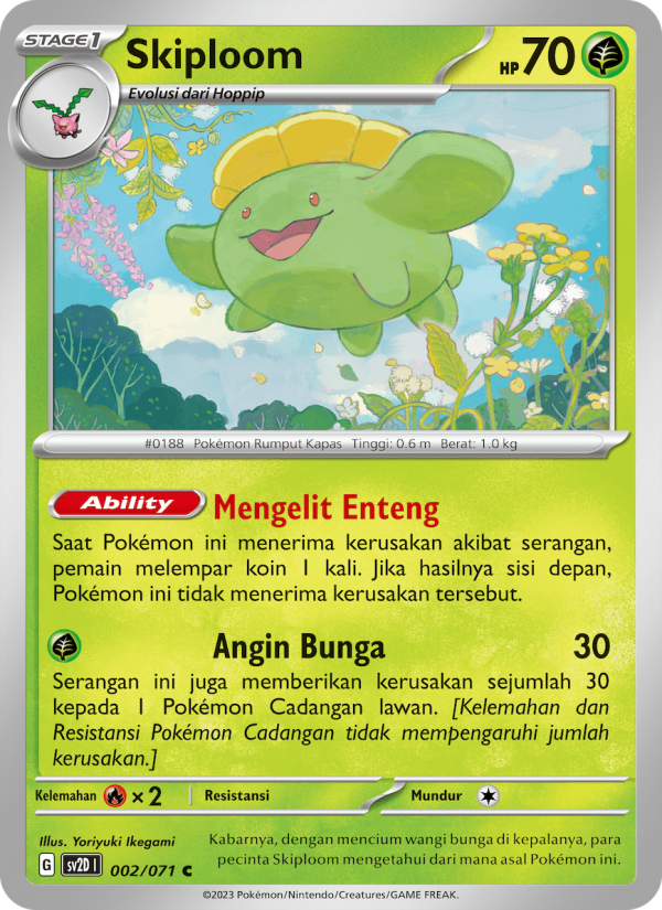 Skiploom 002 — Letusan Tanah (Indonesian Pokémon TCG card)