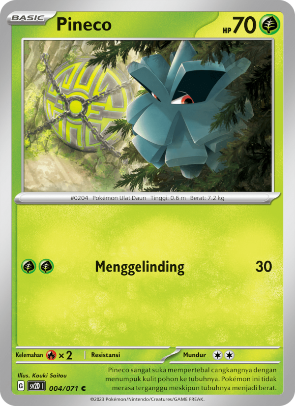 Pineco 004 — Letusan Tanah (Indonesian Pokémon TCG card)
