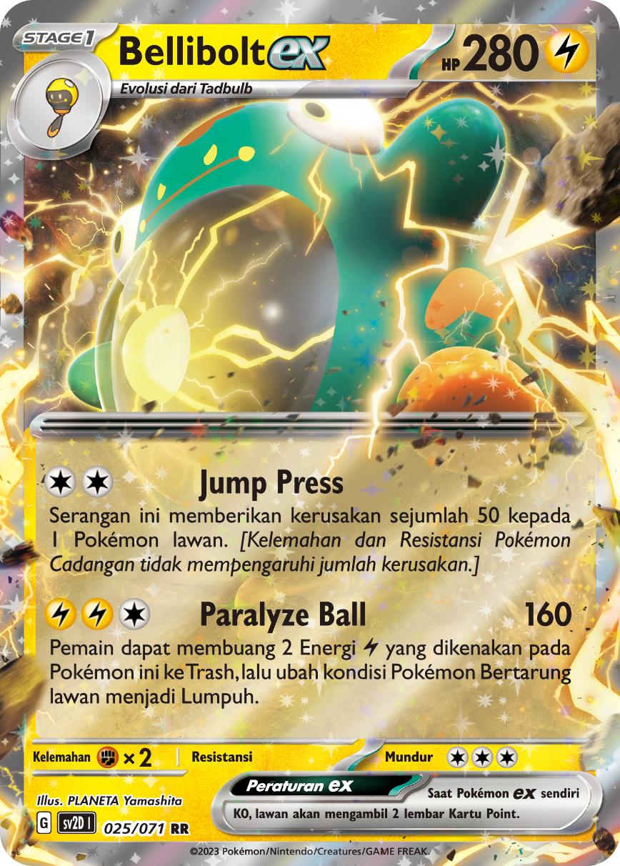 Bellibolt ex 025 — Letusan Tanah (Indonesian Pokémon TCG card)