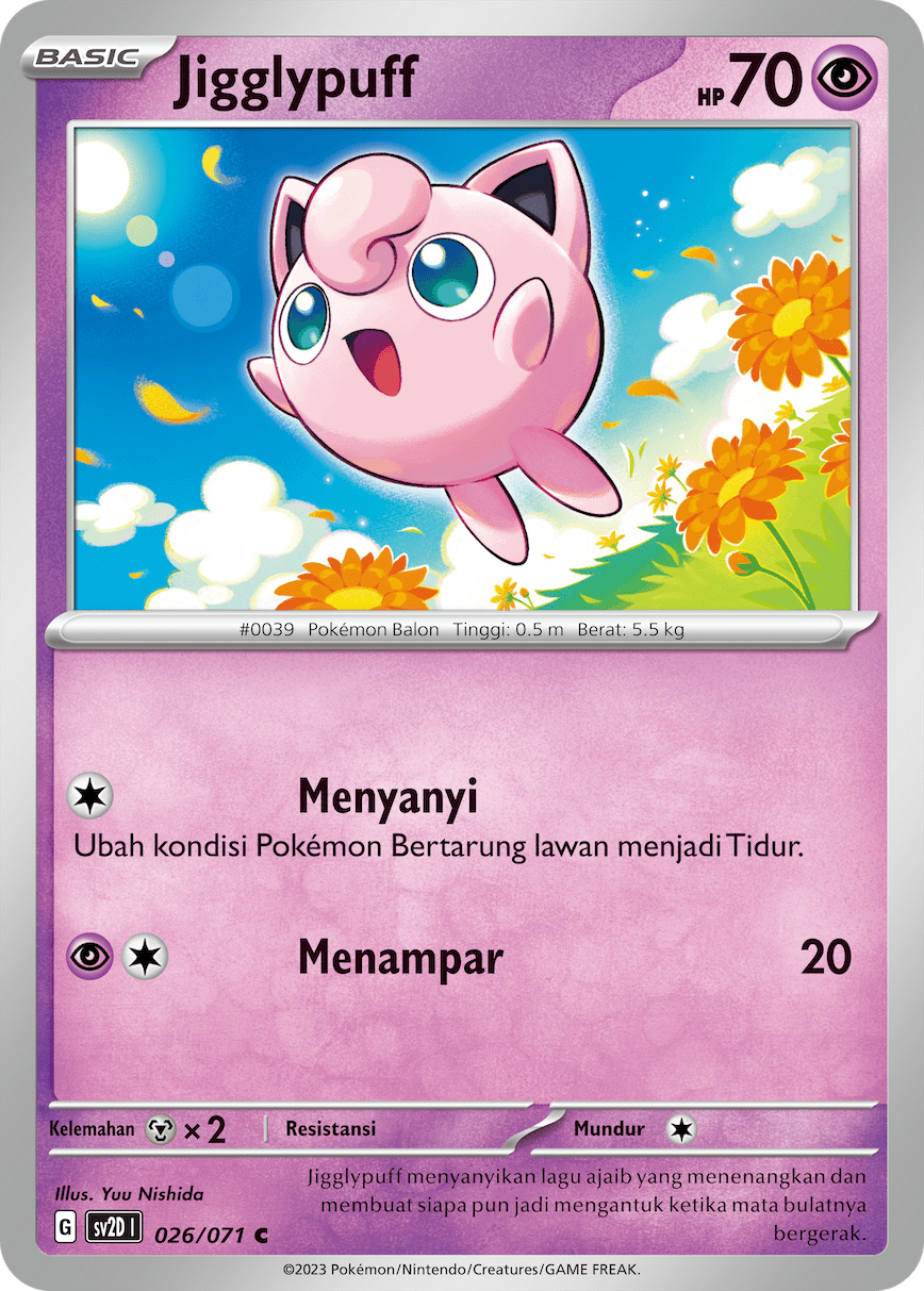 Jigglypuff 026 — Letusan Tanah (Indonesian Pokémon TCG card)