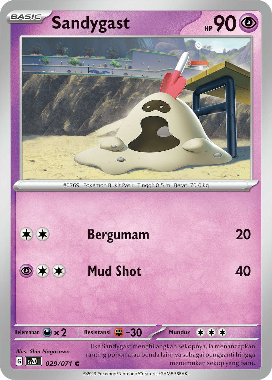 Sandygast 029 — Letusan Tanah (Indonesian Pokémon TCG card)