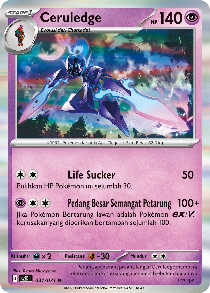 Ceruledge 031 — Letusan Tanah (Indonesian Pokémon TCG card)