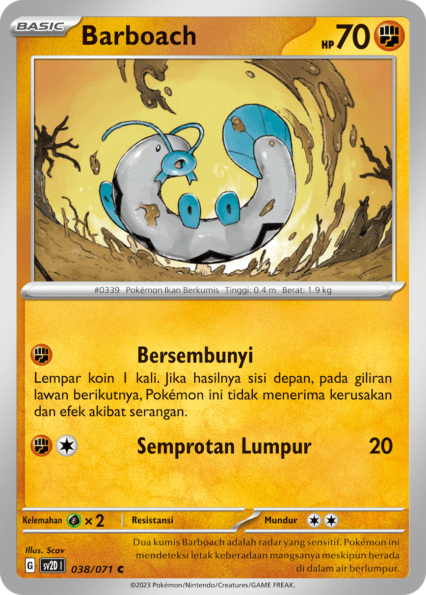 Barboach 038 — Letusan Tanah (Indonesian Pokémon TCG card)