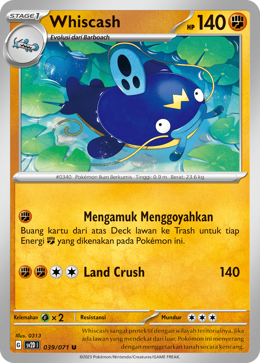 Whiscash 039 — Letusan Tanah (Indonesian Pokémon TCG card)