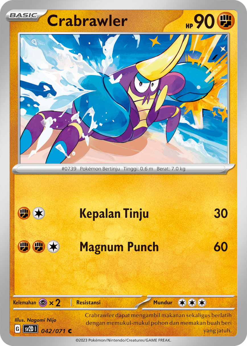 Crabrawler 042 — Letusan Tanah (Indonesian Pokémon TCG card)