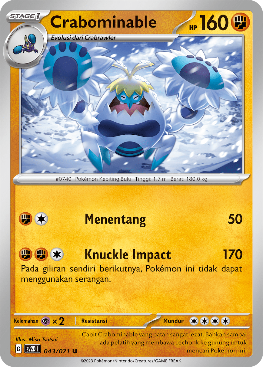 Crabominable 043 — Letusan Tanah (Indonesian Pokémon TCG card)