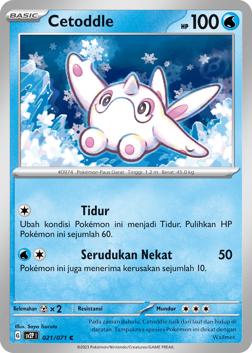 Cetoddle 021 — Mara Bahaya Salju (Indonesian Pokémon TCG card)