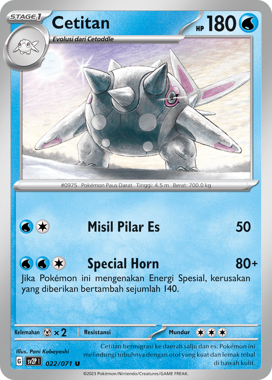 Cetitan 022 — Mara Bahaya Salju (Indonesian Pokémon TCG card)