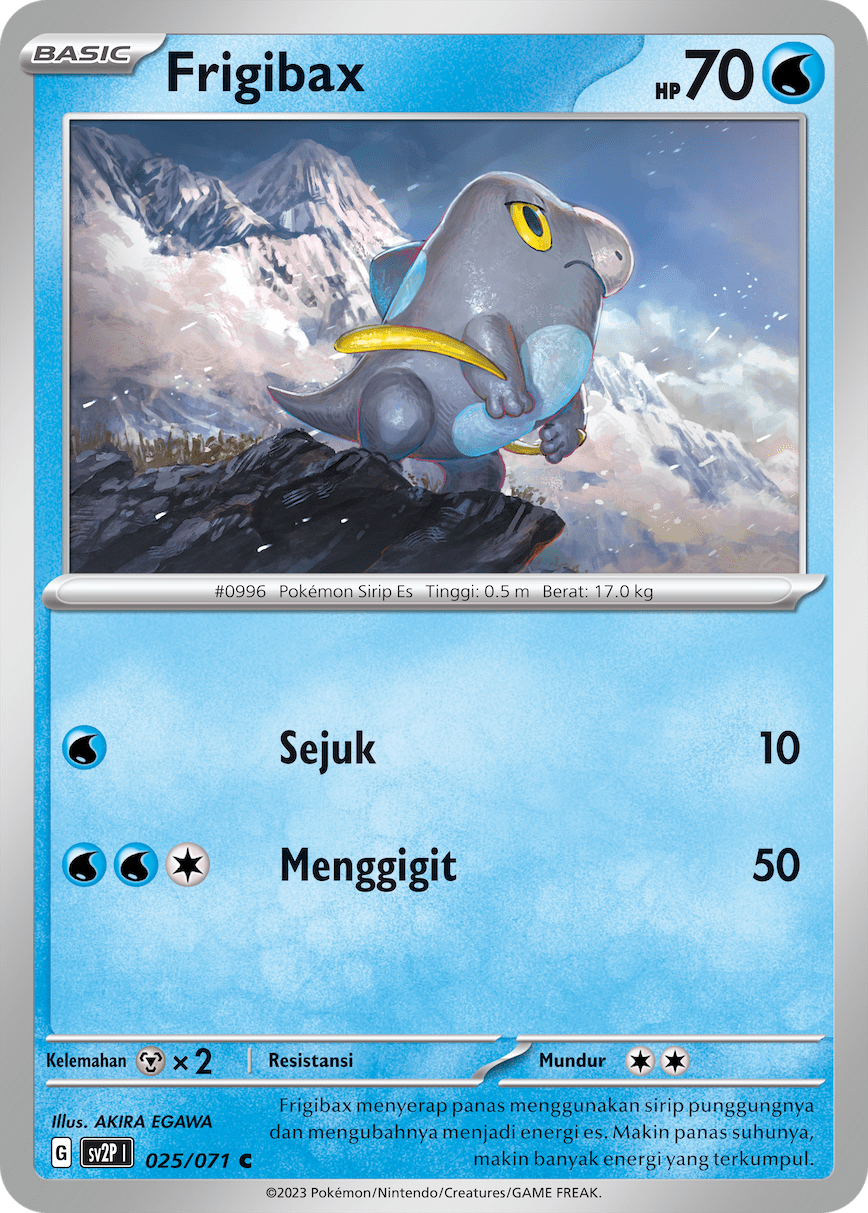 Frigibax 025 — Mara Bahaya Salju (Indonesian Pokémon TCG card)