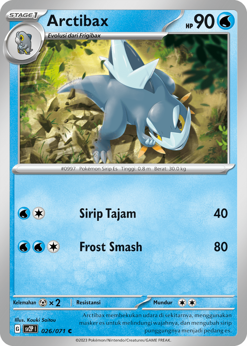 Arctibax 026 — Mara Bahaya Salju (Indonesian Pokémon TCG card)