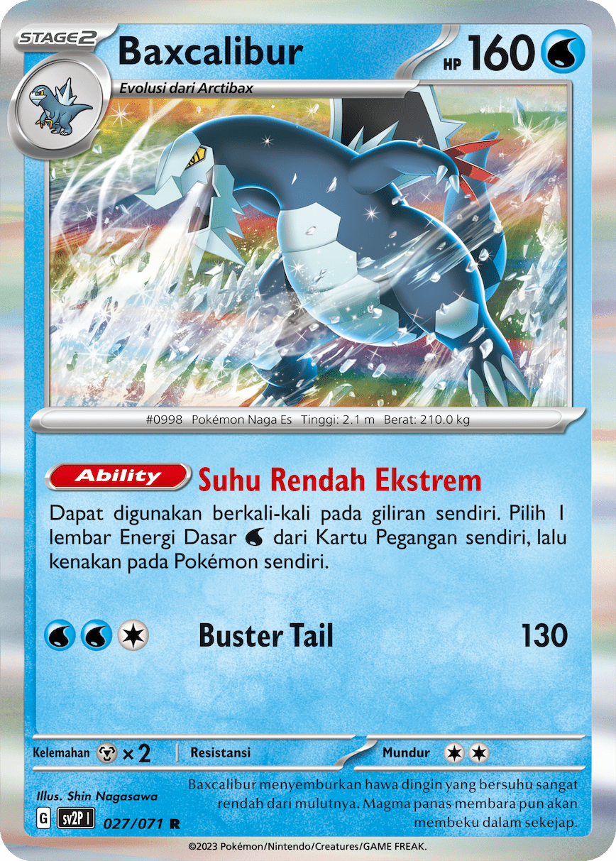 Baxcalibur 027 — Mara Bahaya Salju (Indonesian Pokémon TCG card)