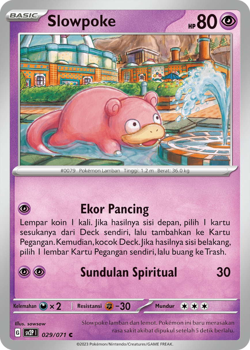 Slowpoke 029 — Mara Bahaya Salju (Indonesian Pokémon TCG card)