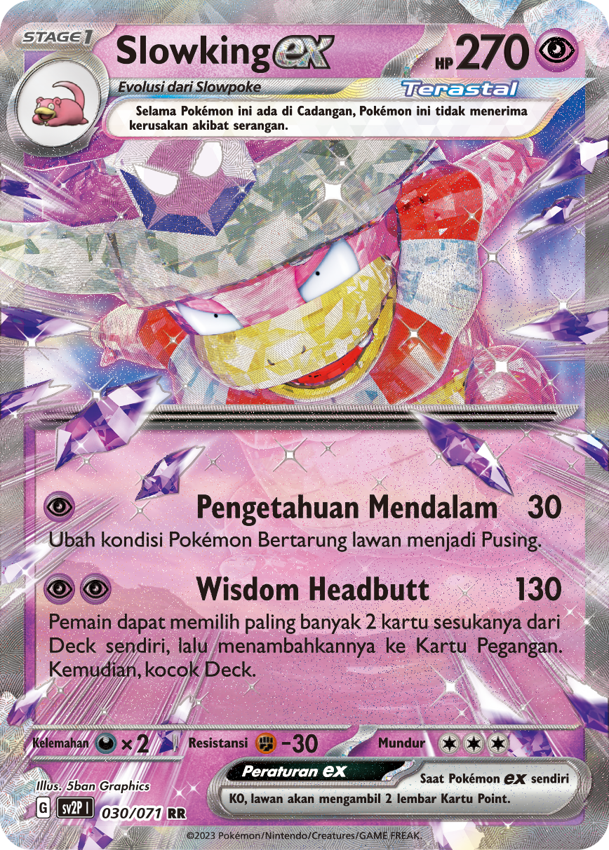 Slowking ex 030 — Mara Bahaya Salju (Indonesian Pokémon TCG card)
