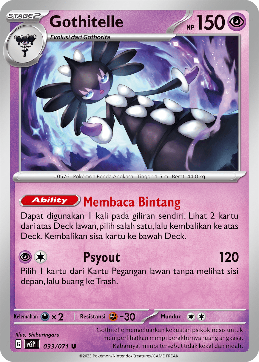 Gothitelle 033 — Mara Bahaya Salju (Indonesian Pokémon TCG card)