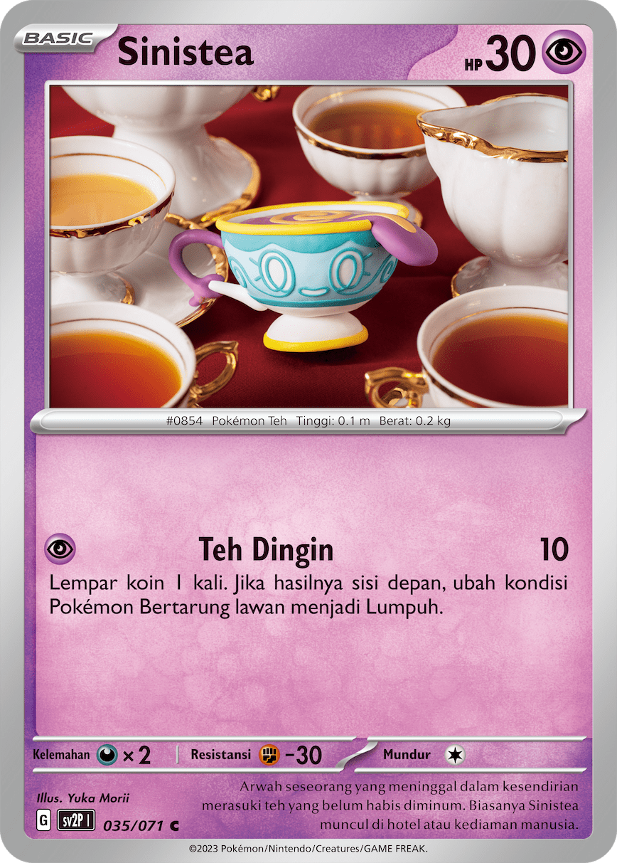 Sinistea 035 — Mara Bahaya Salju (Indonesian Pokémon TCG card)