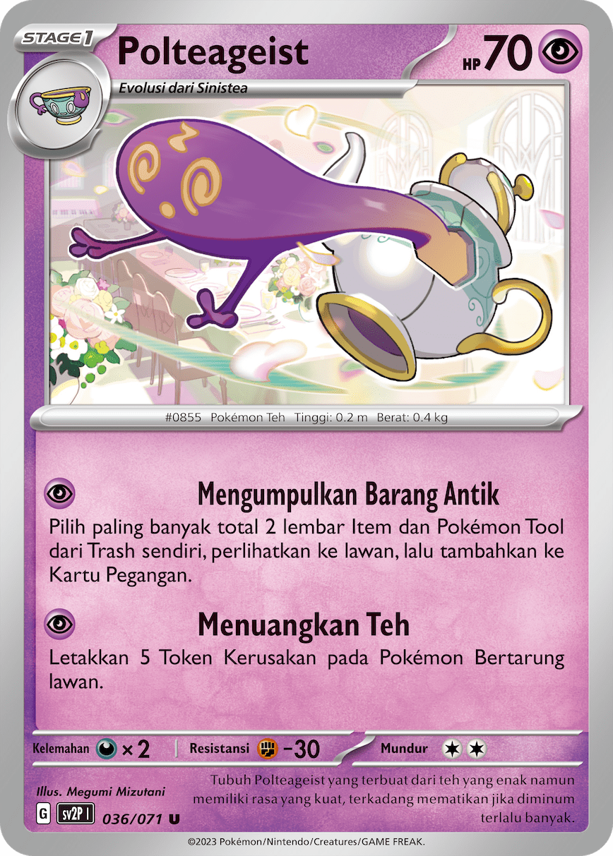 Polteageist 036 — Mara Bahaya Salju (Indonesian Pokémon TCG card)