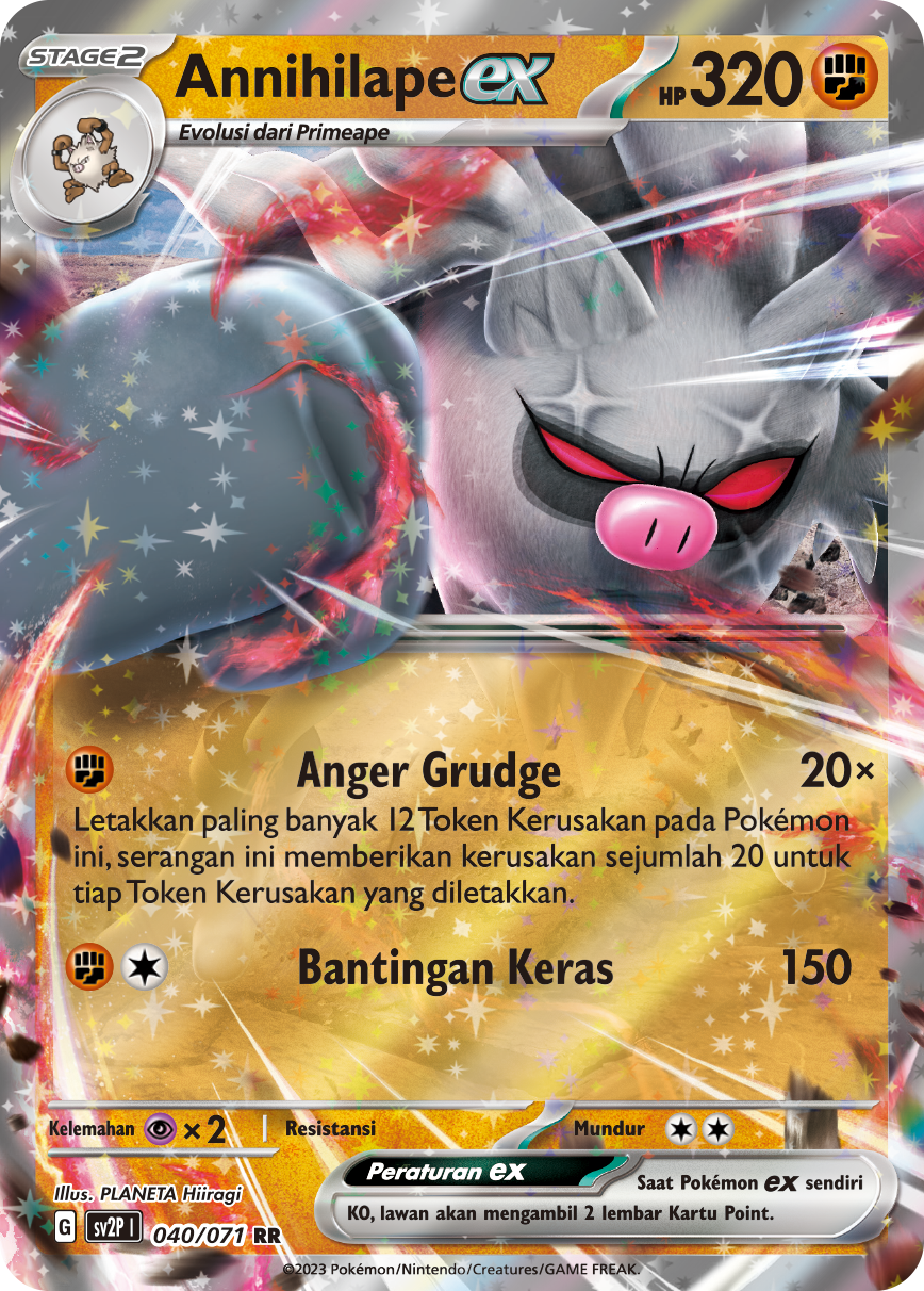Annihilape ex 040 — Mara Bahaya Salju (Indonesian Pokémon TCG card)