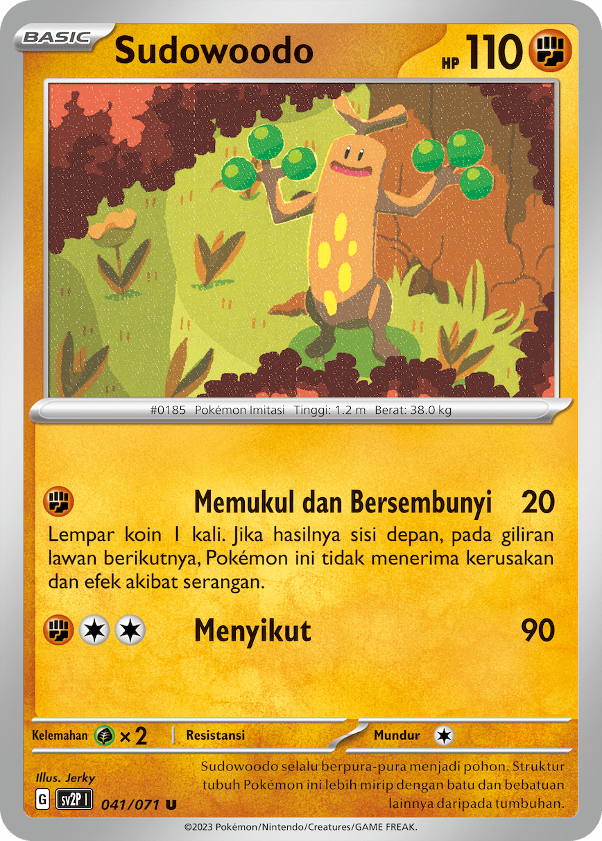 Sudowoodo 041 — Mara Bahaya Salju (Indonesian Pokémon TCG card)