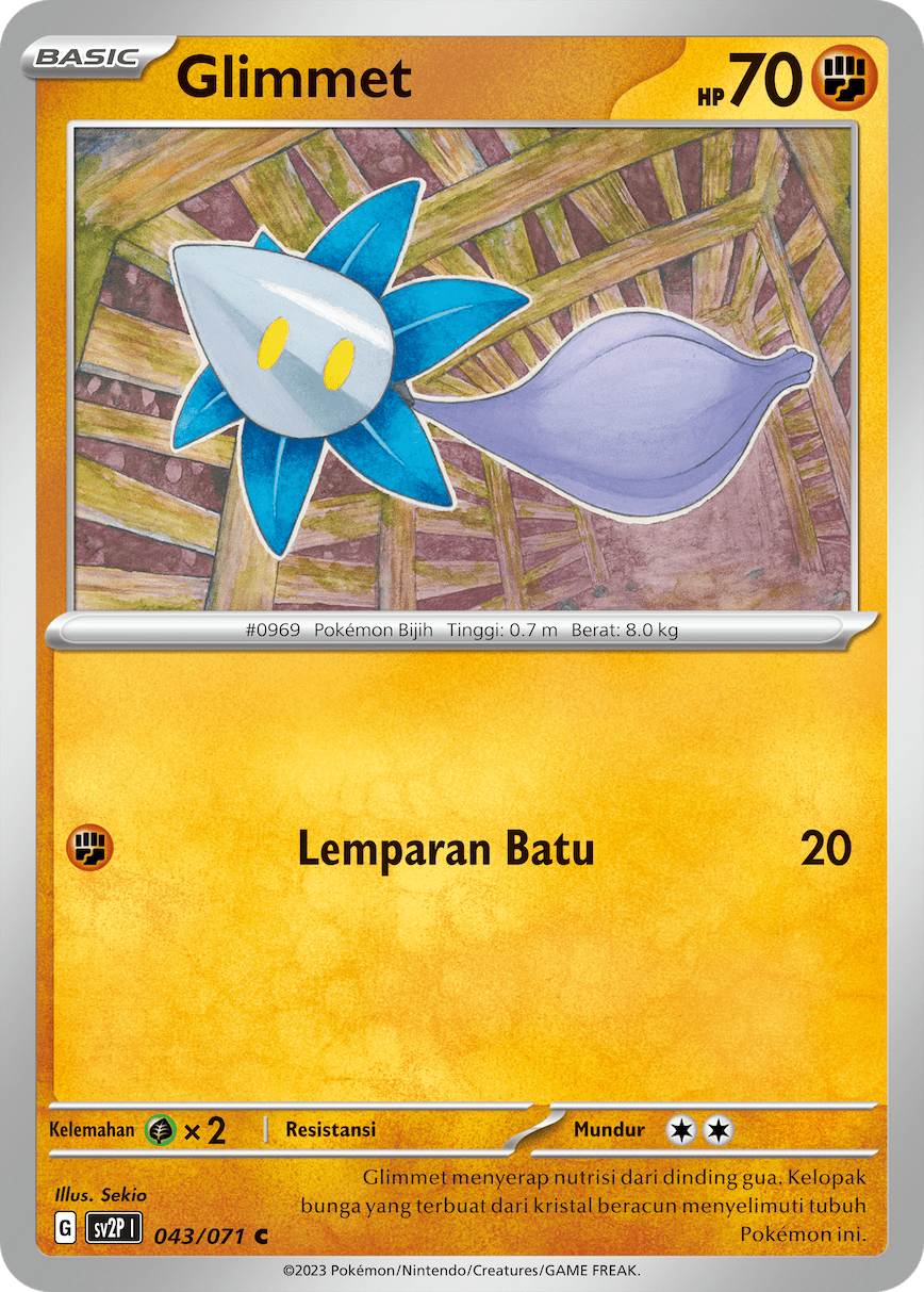 Glimmet 043 — Mara Bahaya Salju (Indonesian Pokémon TCG card)