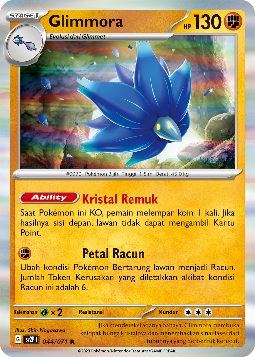 Glimmora 044 — Mara Bahaya Salju (Indonesian Pokémon TCG card)