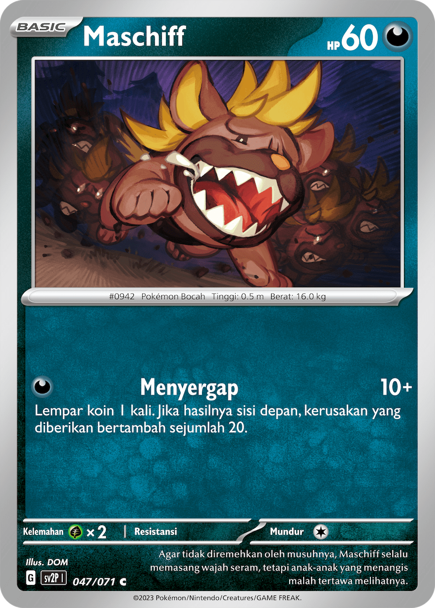 Maschiff 047 — Mara Bahaya Salju (Indonesian Pokémon TCG card)