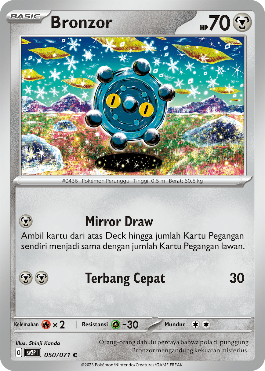 Bronzor 050 — Mara Bahaya Salju (Indonesian Pokémon TCG card)