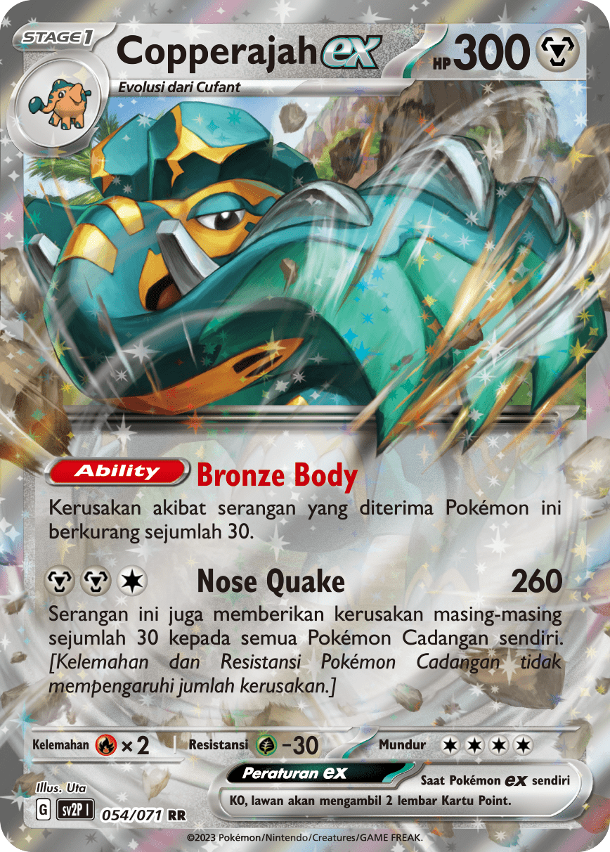 Copperajah ex 054 — Mara Bahaya Salju (Indonesian Pokémon TCG card)