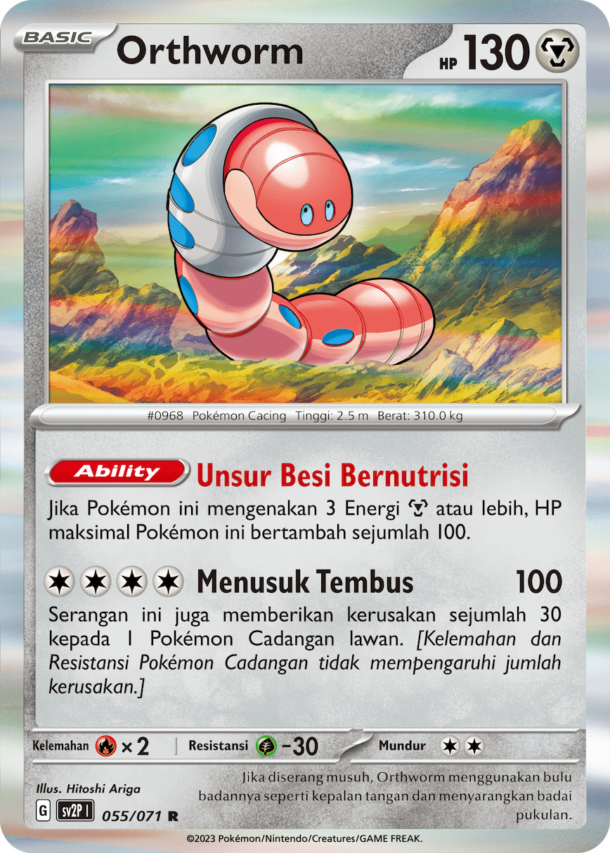Orthworm 055 — Mara Bahaya Salju (Indonesian Pokémon TCG card)