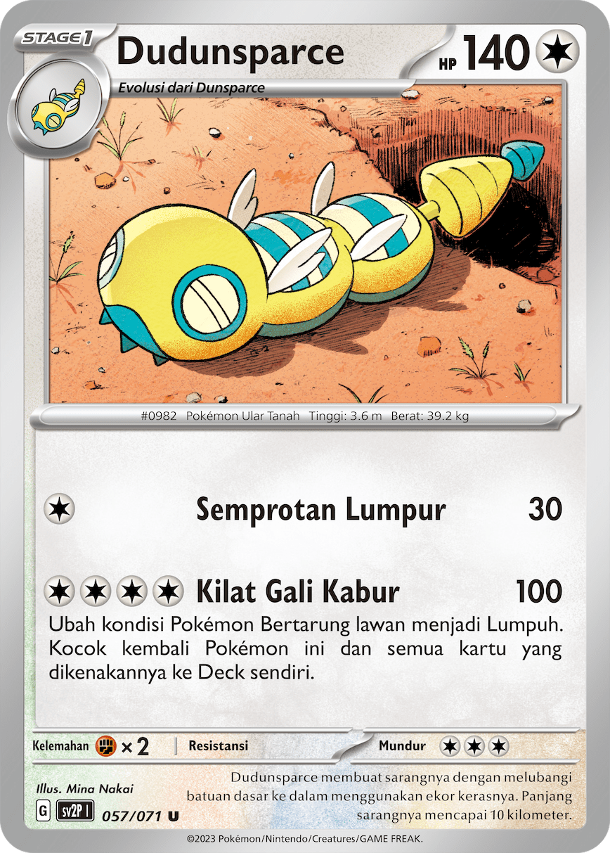 Dudunsparce 057 — Mara Bahaya Salju (Indonesian Pokémon TCG card)
