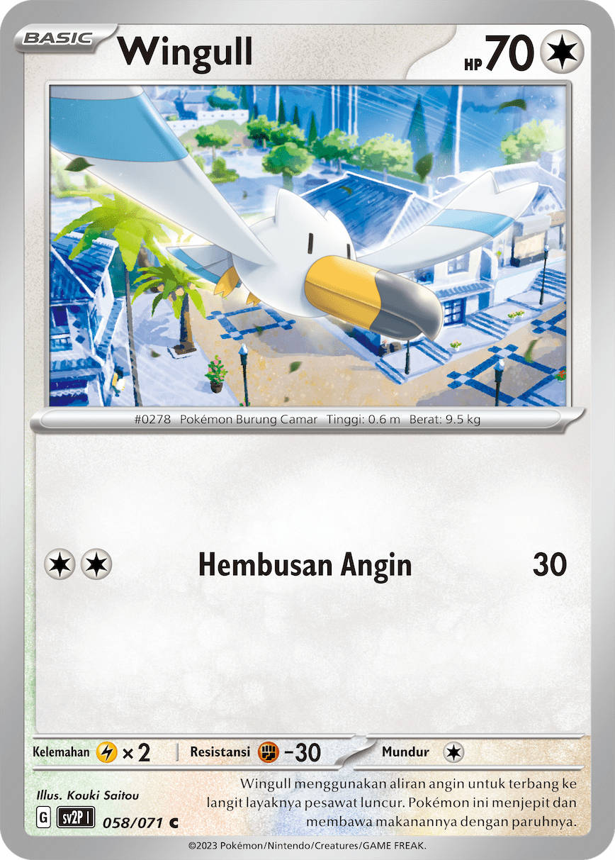 Wingull 058 — Mara Bahaya Salju (Indonesian Pokémon TCG card)
