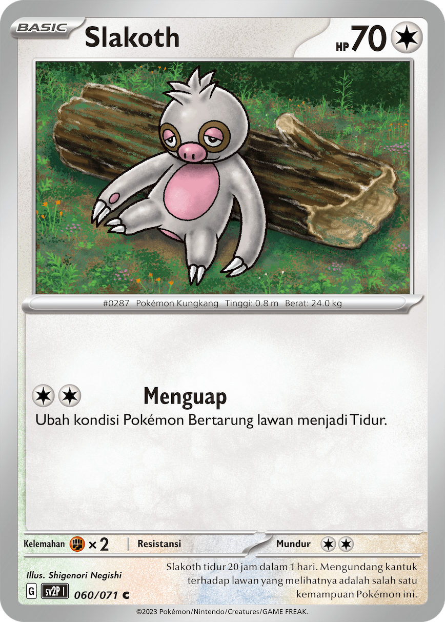 Slakoth 060 — Mara Bahaya Salju (Indonesian Pokémon TCG card)