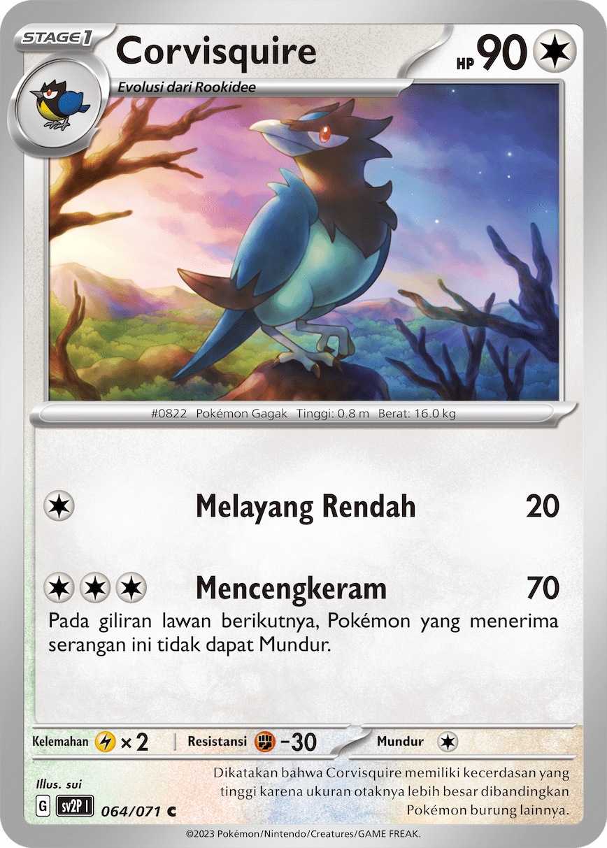 Corvisquire 064 — Mara Bahaya Salju (Indonesian Pokémon TCG card)