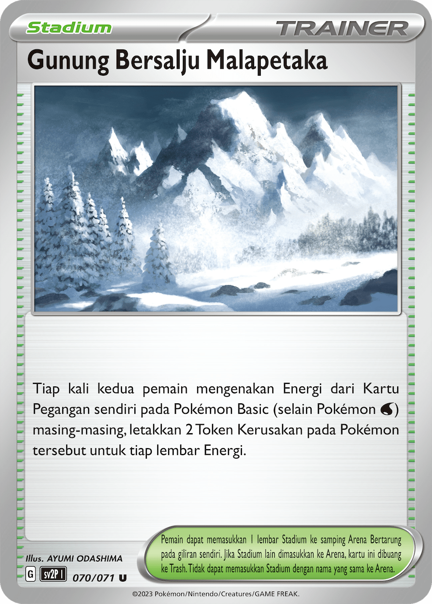 Gunung Bersalju Malapetaka 070 — Mara Bahaya Salju (Indonesian Pokémon TCG card)