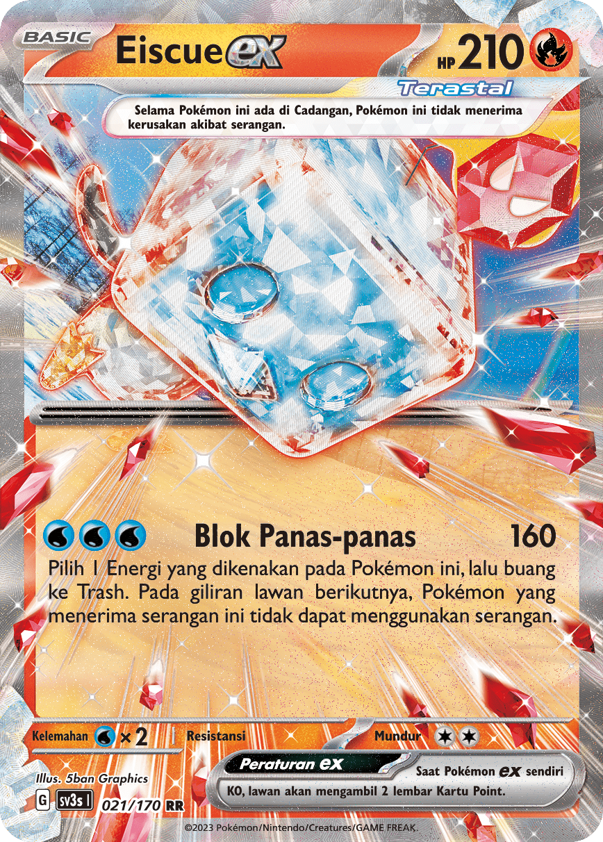 Eiscue ex 021 — Kilau Hitam (Indonesian Pokémon TCG card)