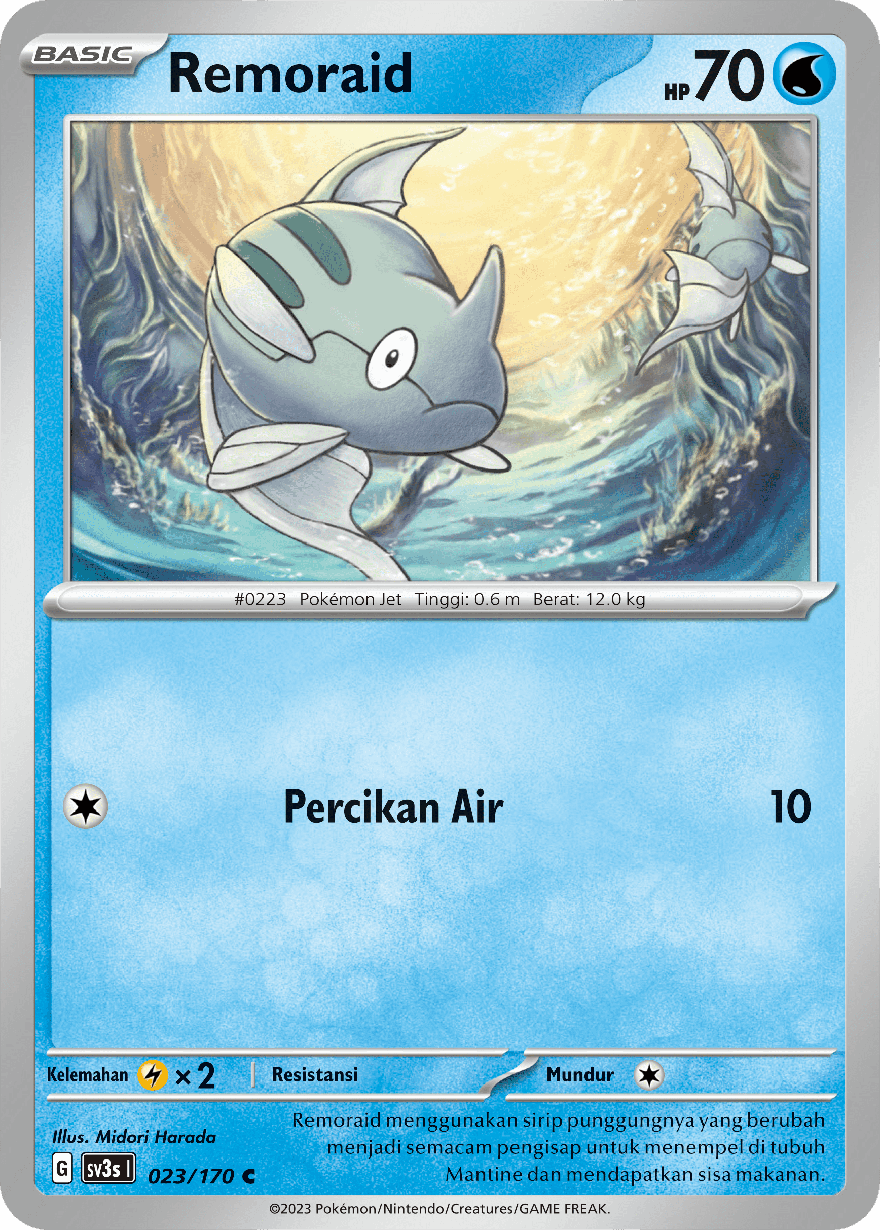 Remoraid 023 — Kilau Hitam (Indonesian Pokémon TCG card)