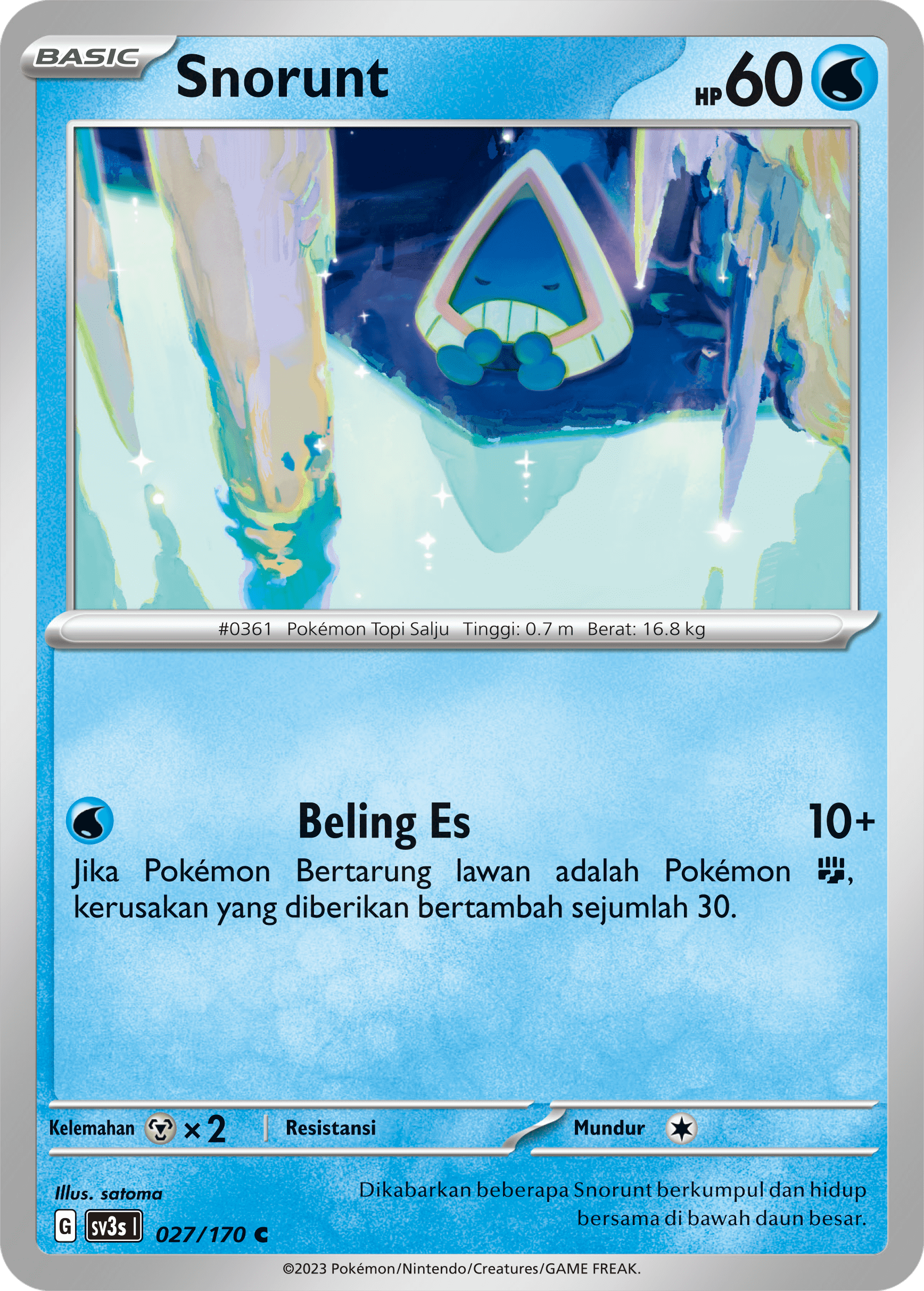 Snorunt 027 — Kilau Hitam (Indonesian Pokémon TCG card)