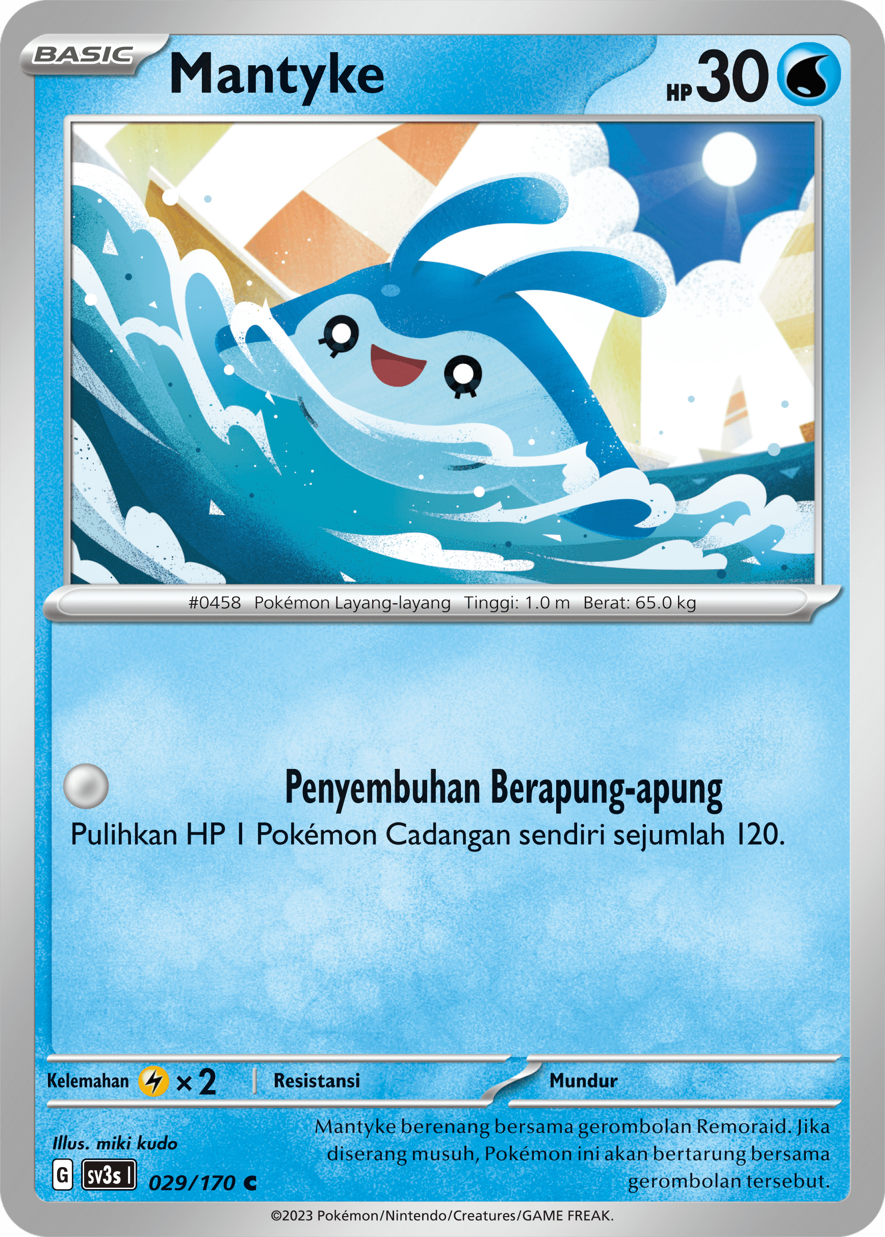 Mantyke 029 — Kilau Hitam (Indonesian Pokémon TCG card)