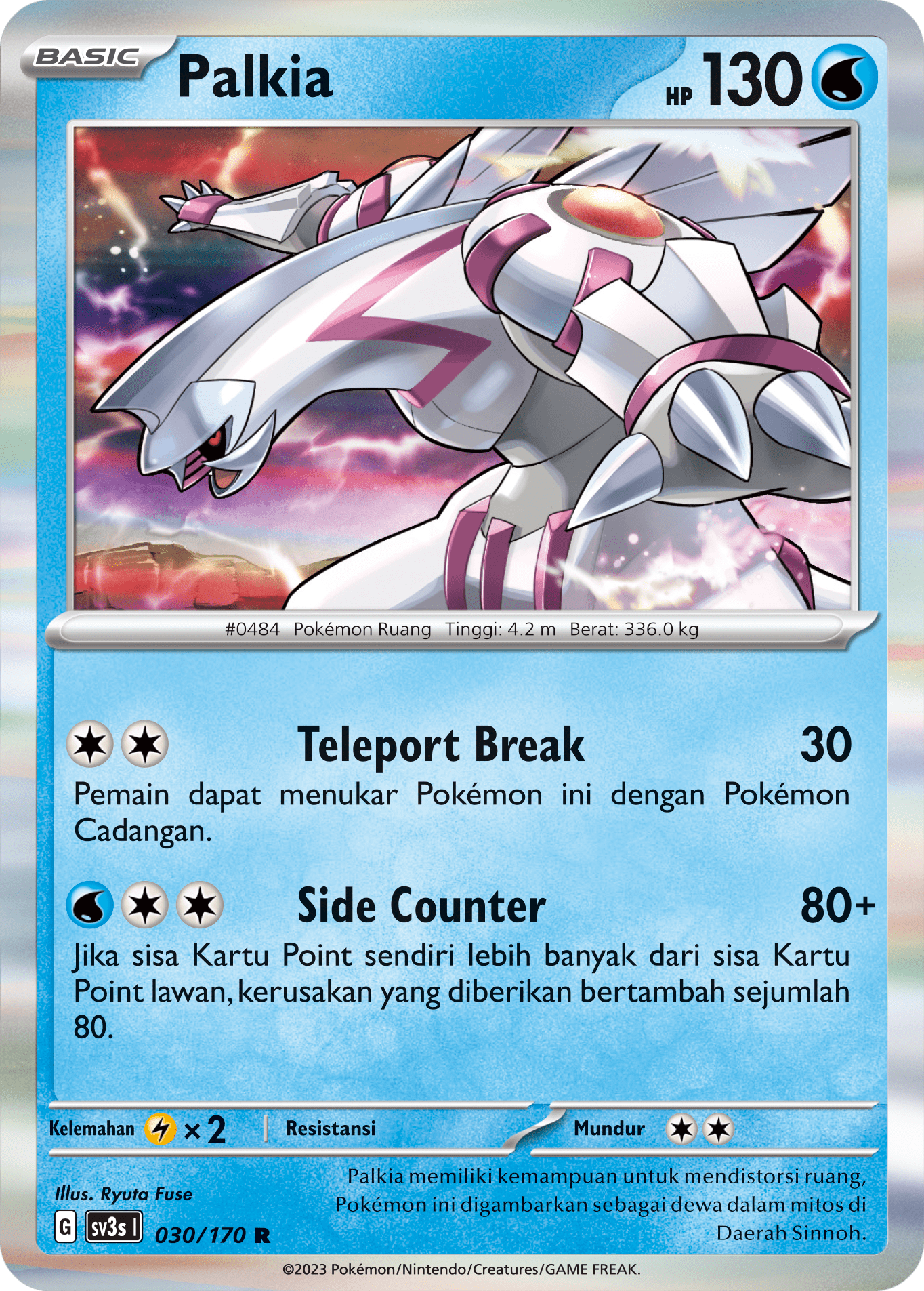Palkia 030 — Kilau Hitam (Indonesian Pokémon TCG card)