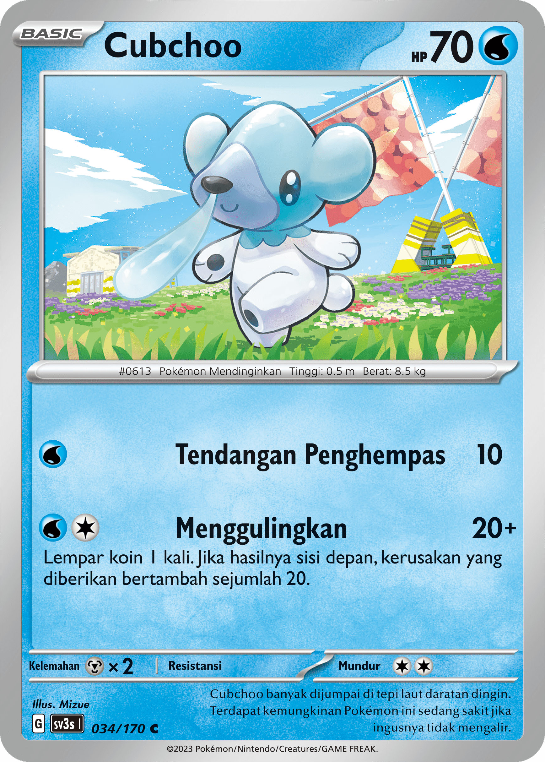 Cubchoo 034 — Kilau Hitam (Indonesian Pokémon TCG card)