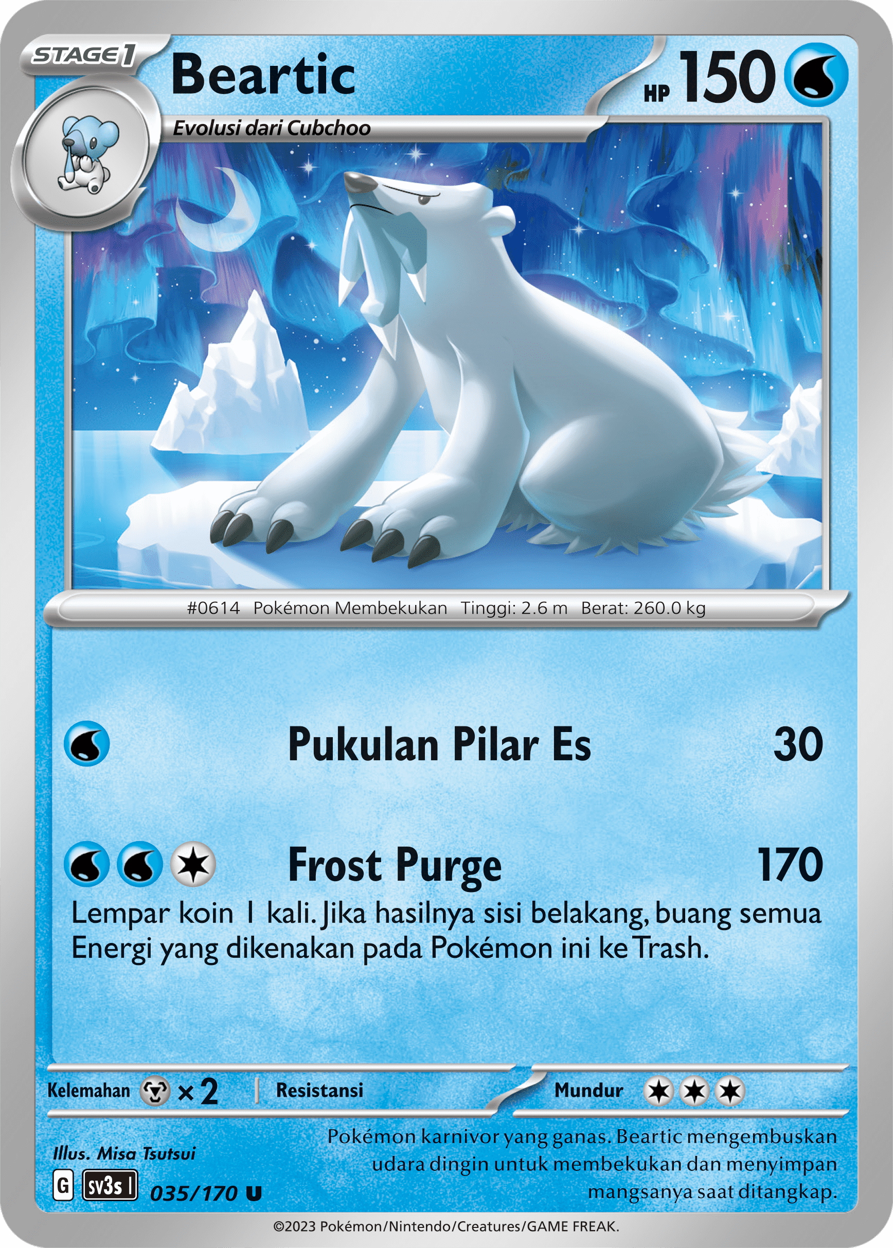 Beartic 035 — Kilau Hitam (Indonesian Pokémon TCG card)