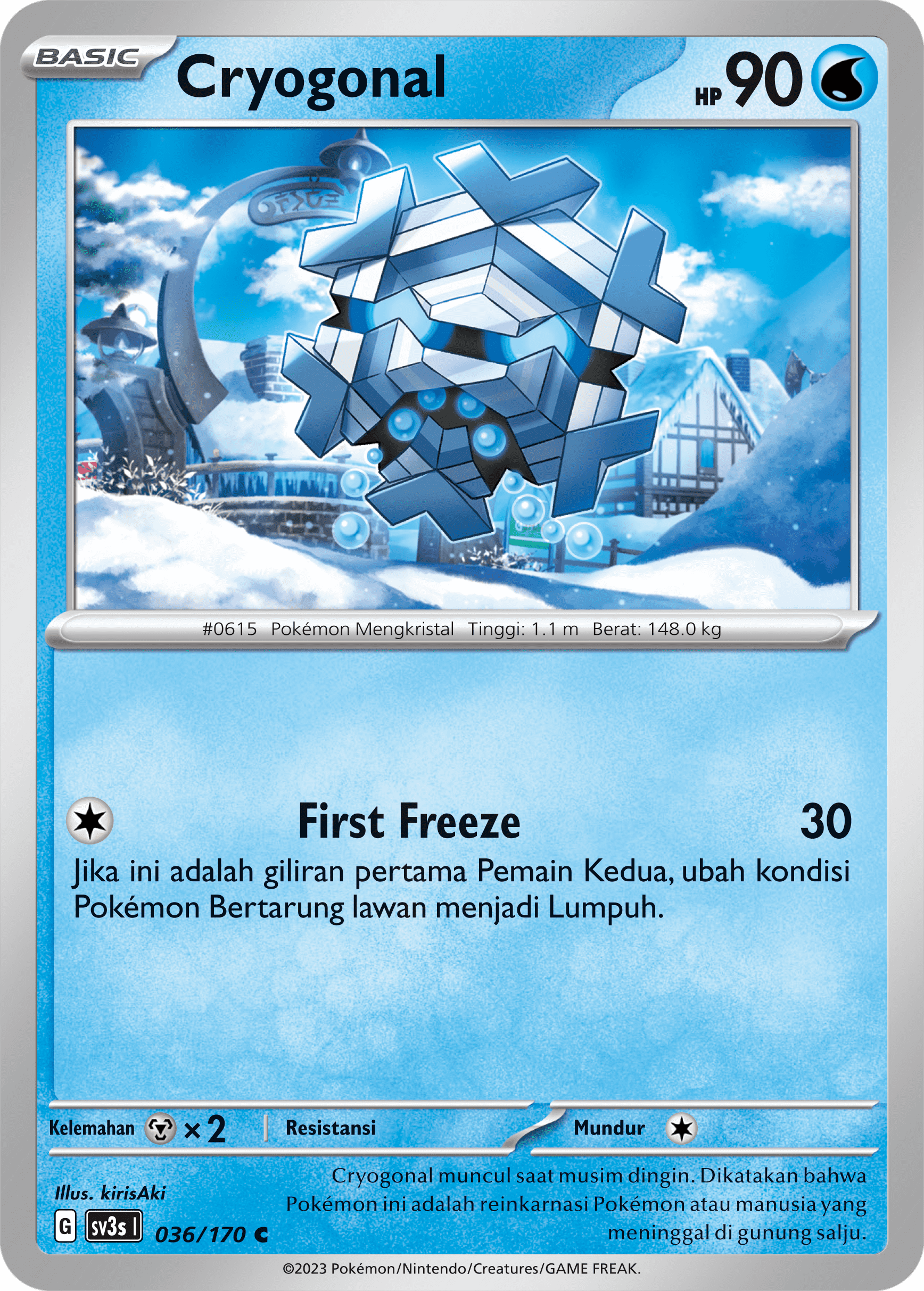 Cryogonal 036 — Kilau Hitam (Indonesian Pokémon TCG card)