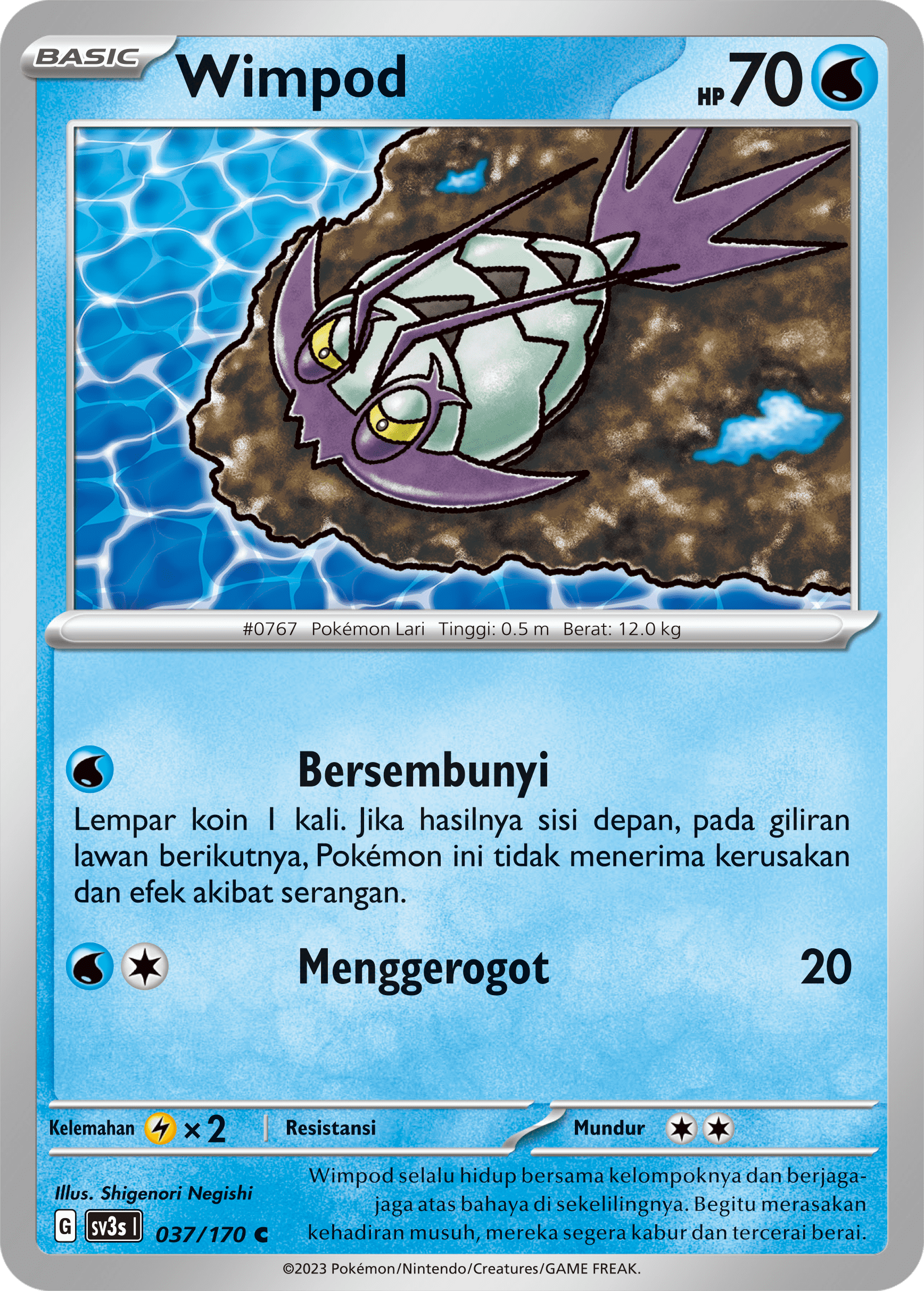 Wimpod 037 — Kilau Hitam (Indonesian Pokémon TCG card)