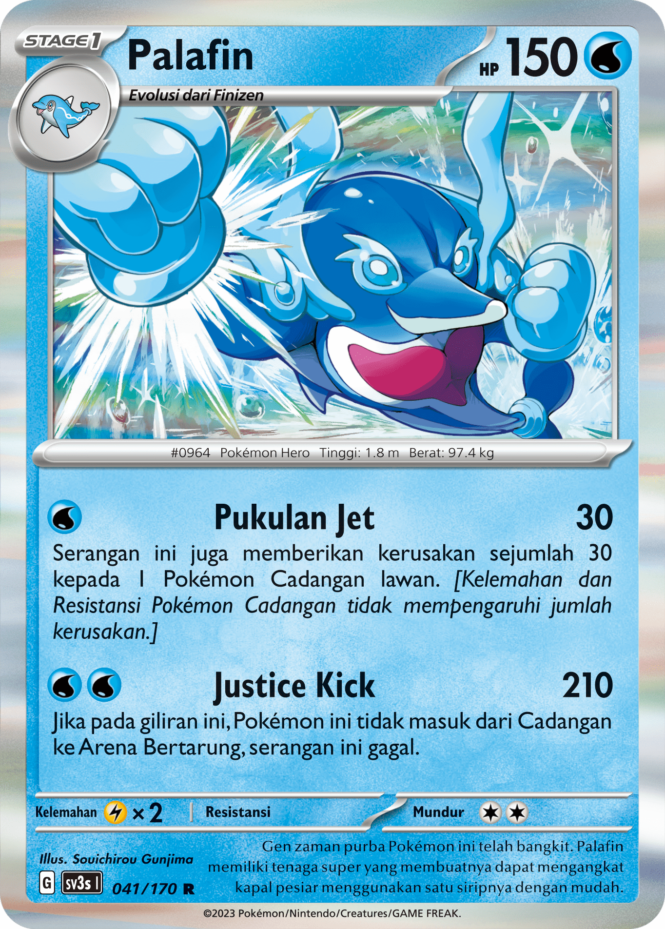 Palafin 041 — Kilau Hitam (Indonesian Pokémon TCG card)