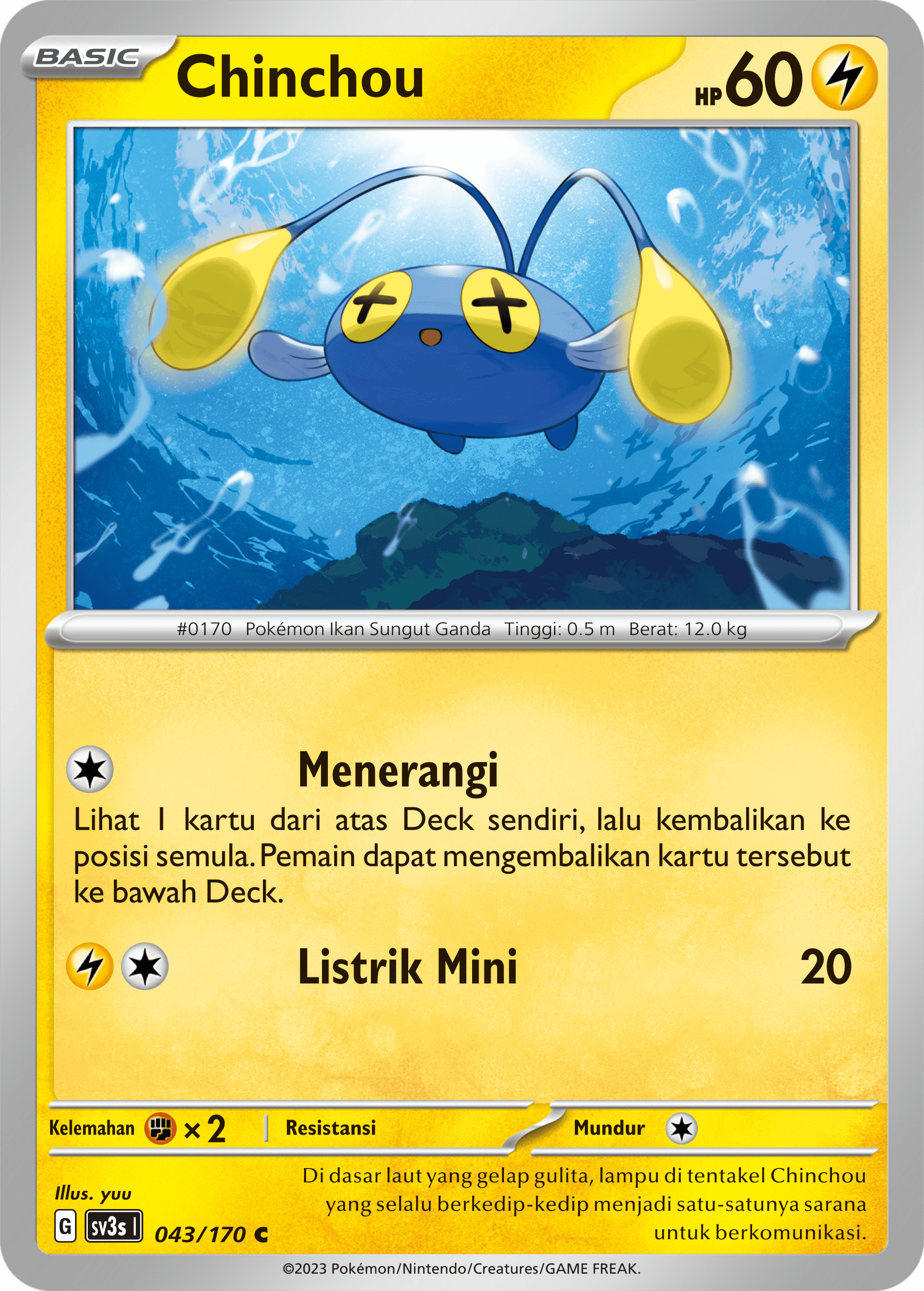 Chinchou 043 — Kilau Hitam (Indonesian Pokémon TCG card)